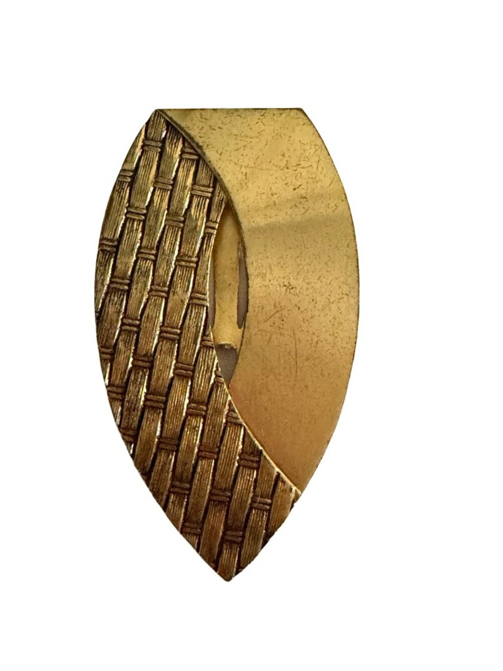 Vintage Art Nouveau Dress Clip Brass Leaf Sweater Cloak Garment Fastener